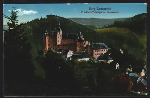 AK Lauenstein / Oberfranken, Burg Lauenstein, Fränkisch-Thüringische Grenzwarte
