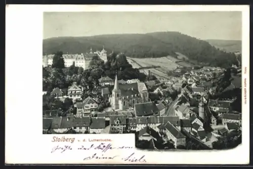 AK Stolberg / Harz, Blick v. d. Lutherbuche