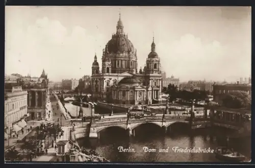 AK Berlin, Dom und Friedrichsbrücke, Strassenbahn