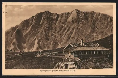 AK Berchtesgaden, Springkaser gegen den Watzmann