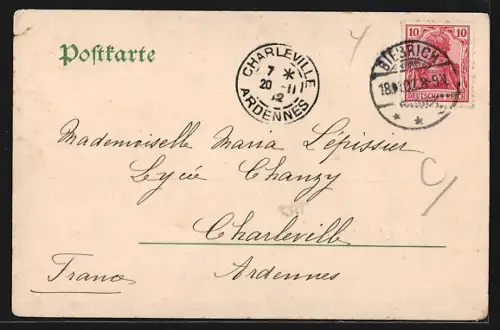 AK Biebrich / Rhein, Schloss Biebrich mit Raddampfer