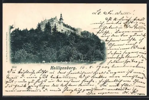 AK Heiligenberg / Baden, Blick zum Schloss