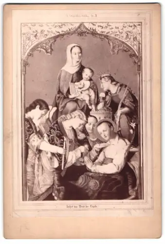 Fotografie unbekannter Fotograf und Ort, religiöse Szene mit Heiligen Sehet das Brod der Engeln!