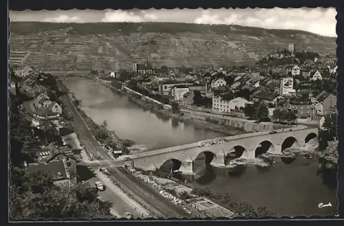 AK Bingen / Rhein, Bingerbrück mit Nahe und Brücke aus der Vogelschau
