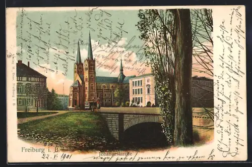 AK Freiburg / Breisgau, Blick auf die Johanneskirche