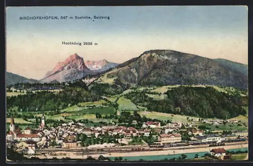 AK Bischofshofen, Ortsansicht mit Hochkönig