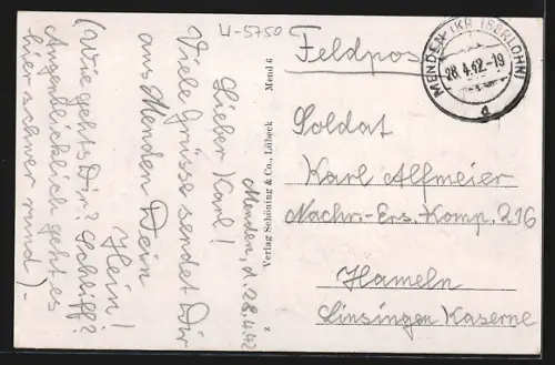 AK Menden / Sauerland, Gesamtansicht mit Kirche