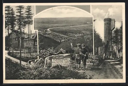 AK Königstuhl / Neckar, Gasthof u. Aussichtsturm