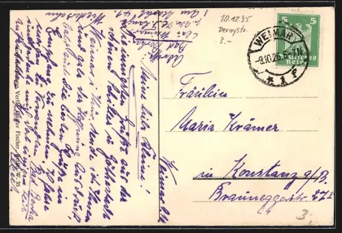 Künstler-AK Weimar / Thüringen, Goethes Gartenhaus, Porträt Goethe
