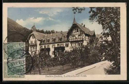 AK Baden-Baden, Blick zum Luftkurhotel Früh