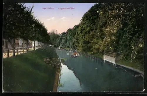 AK Berlin-Spandau, Partie am Augusta-Ufer