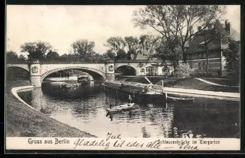 AK Berlin, Schleusenbrücke im Tiergarten