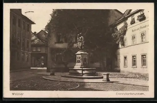 AK Weimar / Thüringen, Donndorfbrunnen an der Geleitstrasse