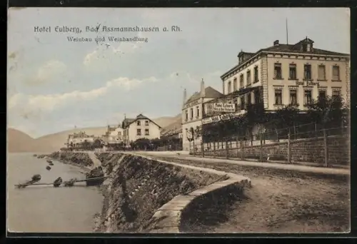 AK Bad Assmannshausen a. Rh., Hotel Eulberg, Weinbau und Weinhandlung