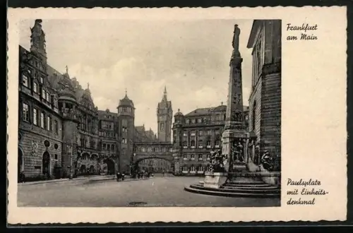 AK Alt-Frankfurt, Paulsplatz mit Einheitsdenkmal