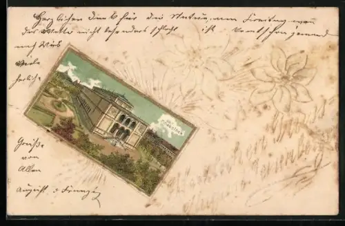 Lithographie München, Pinakothek im Papierkunst-Passepartout