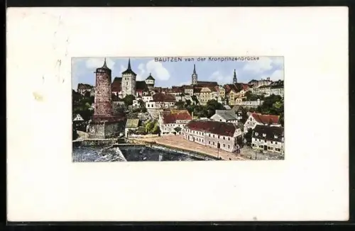 AK Bautzen, Blick von der Kronprinzenbrücke