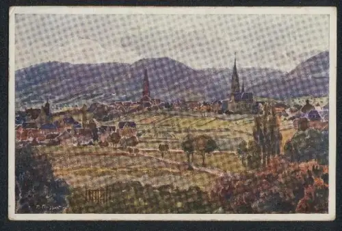 Künstler-AK Edenkoben, Gesamtansicht