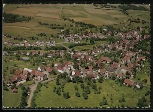 AK Rinderbügen /Hessen, Ortsansicht aus der Vogelschau