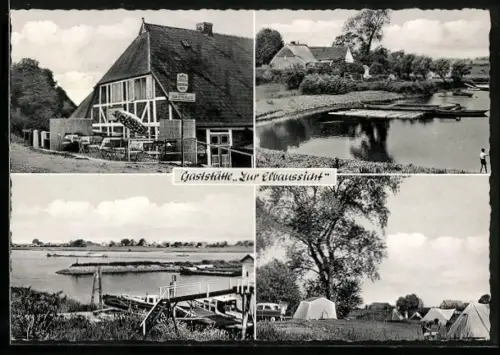 AK Elbstorf /Drage, Gaststätte Zur Elbaussicht, Uferpartien an der Elbe