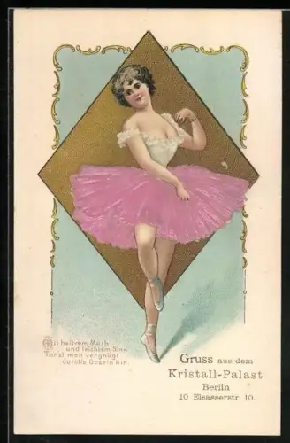 AK Berlin, Kristall-Palast, Elsasserstrasse 10, Tänzerin