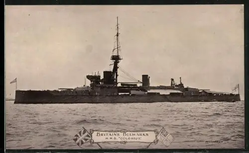 AK Kriegsschiff HMS Colossus auf See