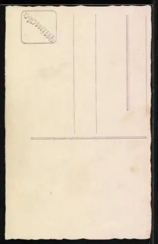 Foto-AK Schwarzer Hund auf einem Fell