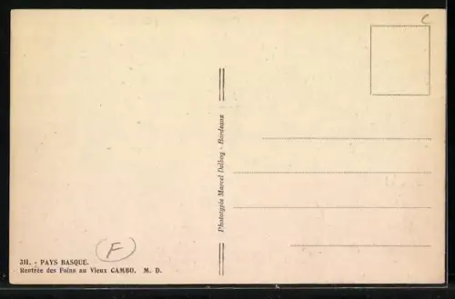 AK Pays Basque, Rentrée des Foins au Vieux Cambo