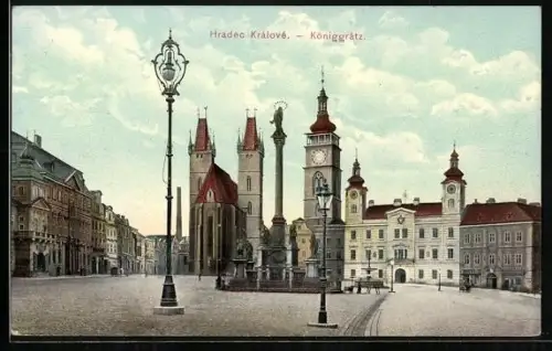 AK Hradec Králové, Strassenpartie mit Kirche