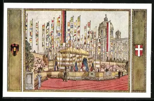 AK Wien, 10. Deutsches Sängerbundfest 1928, Festzelt am Burgring