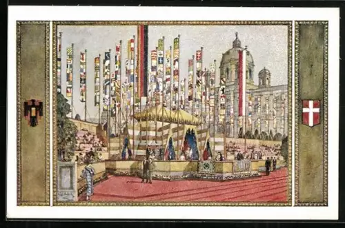 AK Wien, 10. Deutsches Sängerbundfest 1928, Festzelt am Burgring