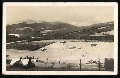 AK Horni Malá Úpa, Ortsansicht im Winter