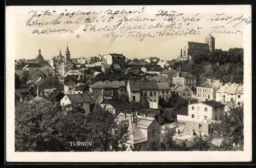 AK Turnau-Turnov, Blick über die Dächer der Stadt
