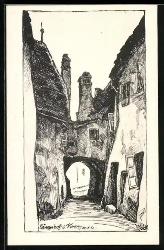 Künstler-AK Ulf Seidl: Krems, Sängerhof