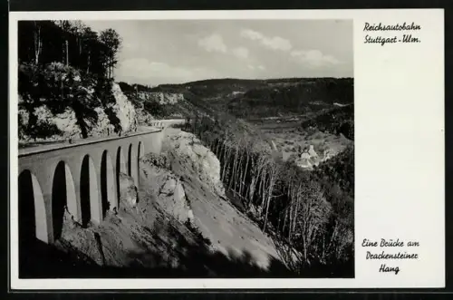 AK Reichsautobahn Stuttgart-Ulm, Brücke am Drackensteiner Hang