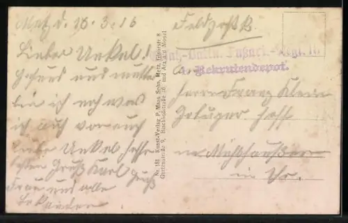 AK Deutsche Landwehr bei der Bekämpfung eines neuen Feindes, Läusejagd