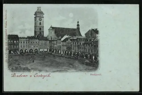 Mondschein-AK Budejovice, Teilansicht