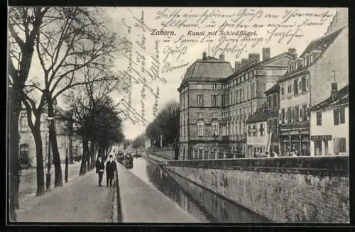 AK Zabern, Kanal mit Schlossflügel