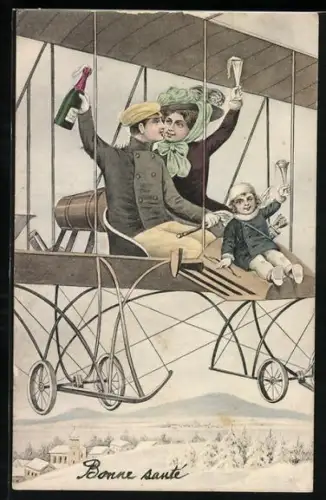 AK Familie in einem Flugzeug