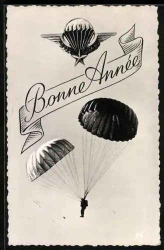 AK Fallschirmjäger im Flug