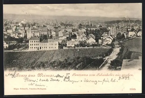 AK Weimar / Thüringen, Panorama vom Felsenkeller aus