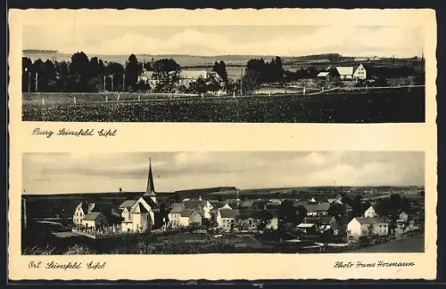 AK Seinsfeld / Eifel, Burg, Ortsansicht mit Kirche