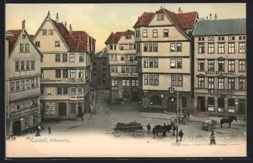 AK Kassel, Altmarkt, Bier-Brauerei, Waschbecker, Gasthaus Stadt Mainz