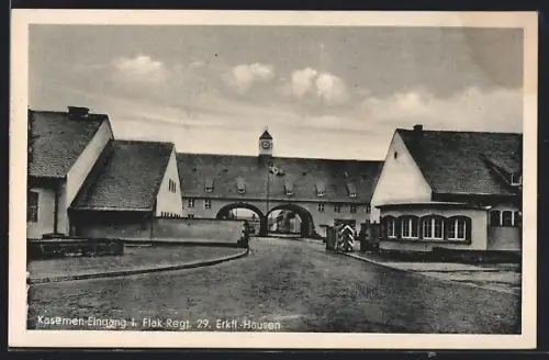 AK Frankfurt-Hausen, Kasernen-Eingang Flak-Regt. 29