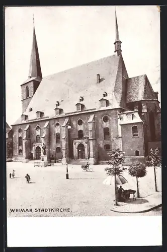 AK Weimar / Thüringen, Stadtkirche am Herderplatz