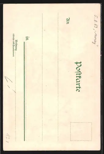 Lithographie Weimar / Thüringen, Residenzschloss, Lustschloss Belvedere