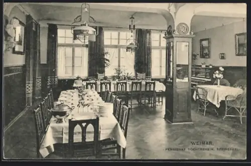 AK Weimar / Thüringen, Pensionat Töchterheim, Speisesaal, Innenansicht