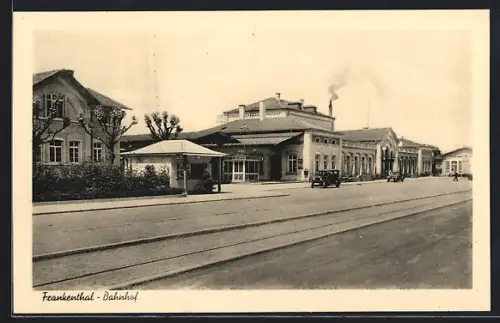 AK Frankenthal / Pfalz, Bahnhof mit Strassenpartie