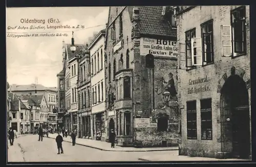 AK Oldenburg /Gr., Hotel zum Grafen Anton Günther, Lange Strasse