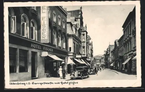 AK Oldenburg i. O., Langestrasse, Hotel Fischer